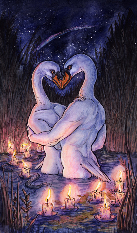 mspencerdraws:The LoversThe seventh (finished) card in The Courtly Beasts Tarot. Card VI in the Majo