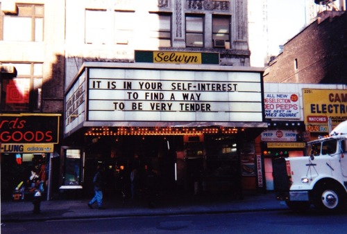 susurrations: [Image description: Jenny Holzer, Marquees, 1993. Shot on film by Don Shewey.  P