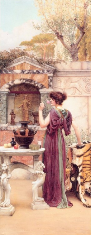  At the Garden Shrine, Pompeii. 1892. John William Godward 