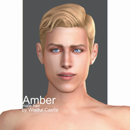 *Amber - base game compatible hairstyle for male sims, all LOD’s, all maps, 24 EA swatches, from tee