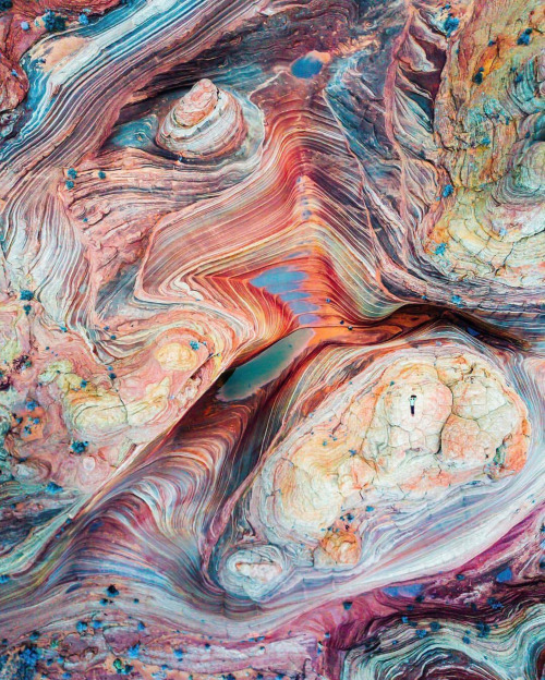 dailyoverview:Check out this incredible drone shot of the Vermilion Cliffs, a mesmerizing geological