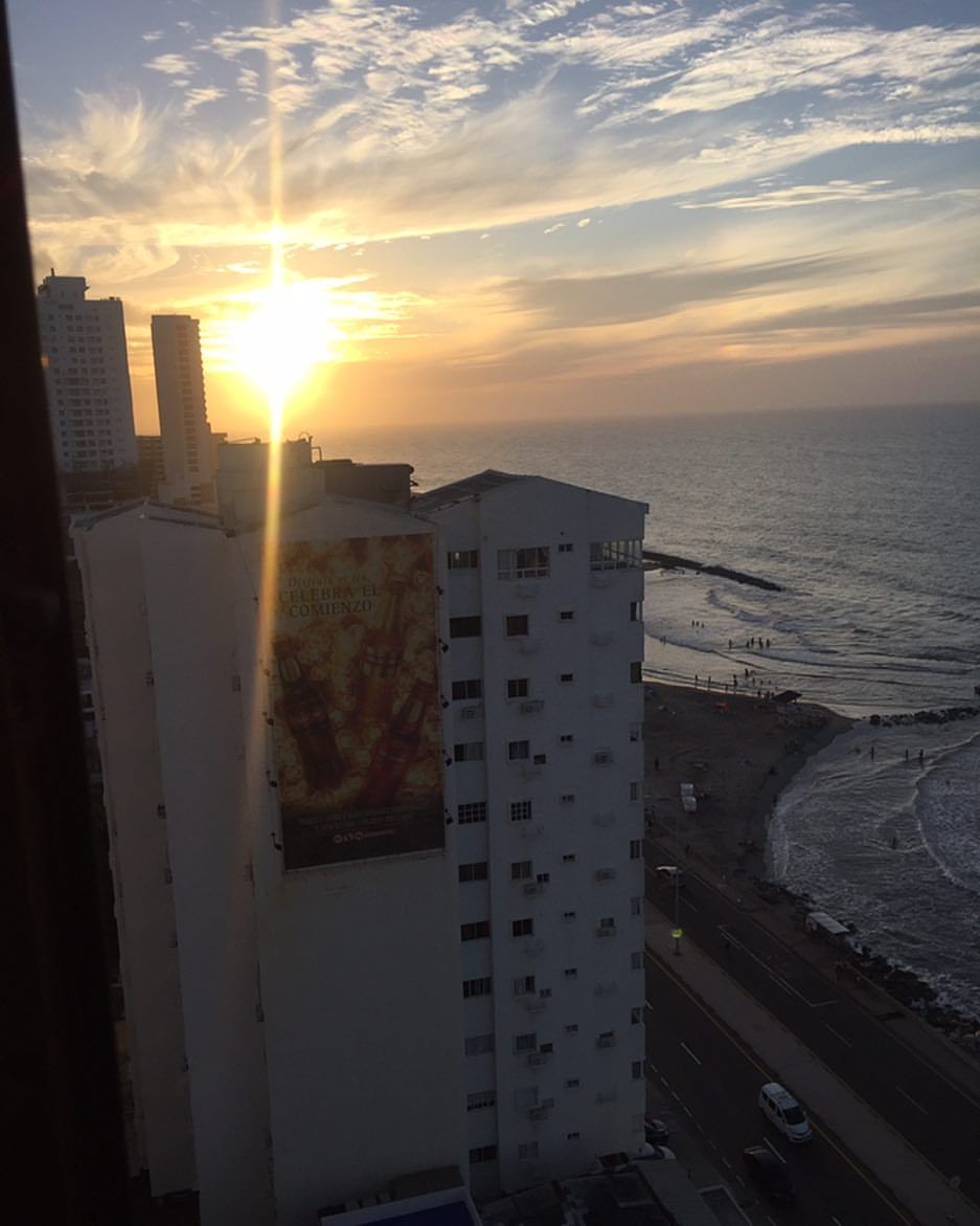 The view from our apt we got through Airbnb, we had the beach right across the street