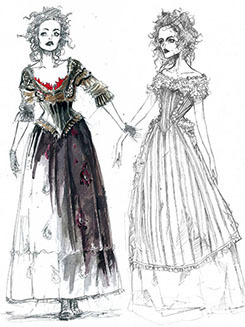 raminkloo:Colleen Atwood’s costume design for the 2007 Tim Burton film, Sweeney Todd, brought to lif