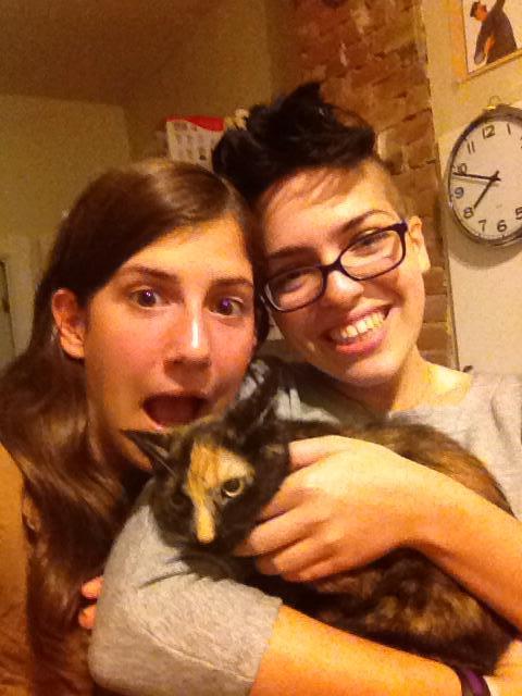 Me, the New Roomie and our cat Ferox!
