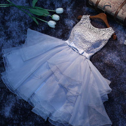 promdress-lovedress - Cute grey A-line lace short prom dressshop...