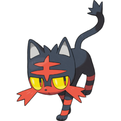 dictator-vega:  desolimrising:  cassowarhea:  Hmm… (Litten and the symbol for brimstone.)  Gimme that hellkitten  Dude I hope its evolutions reflect that. 