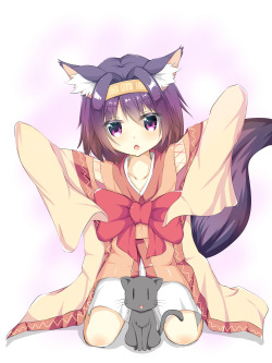 thesourcer:  Hello everyone! Here is daily catgirl #39.I hope you like it and stay safe. :3 Anime: No Game No Life Character: Hatsuse Izuna   Source