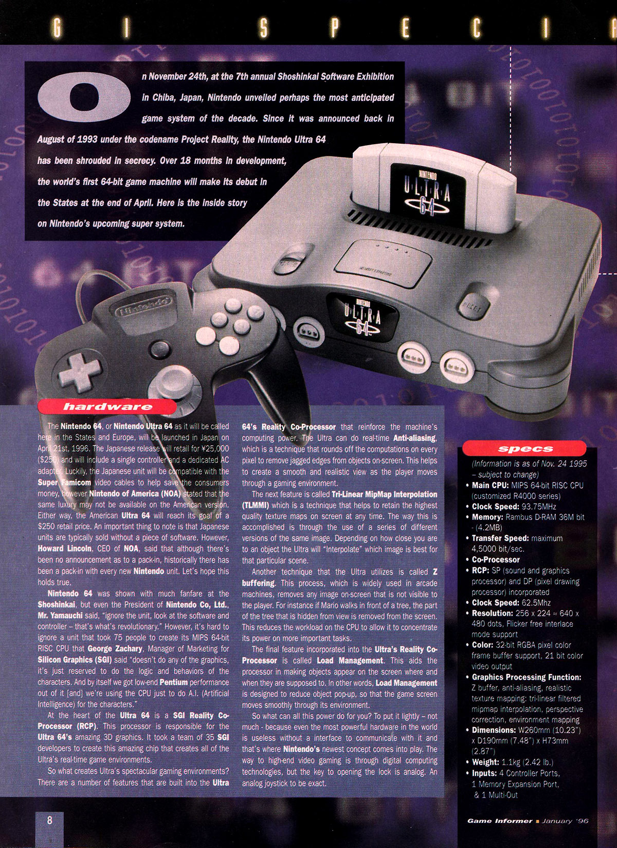 n64thstreet:  SCAN TIME: Notable bits from the Nintendo Ultra 64 preview issue of