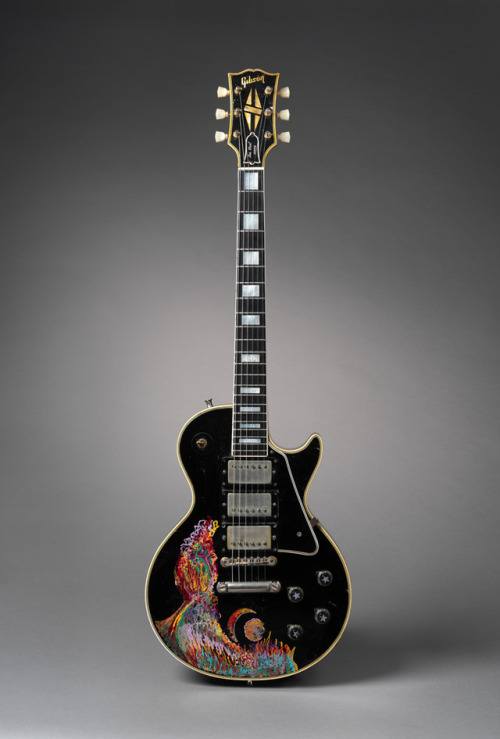 Gibson Guitars, handpainted. 1/ Les Paul Custom, 1957. Richards played and painted this electric gui