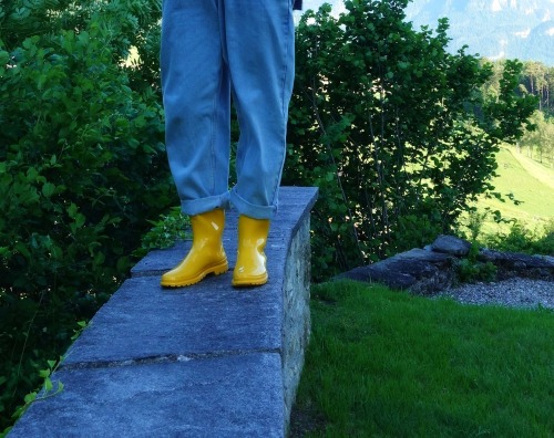 rainboots in the sun