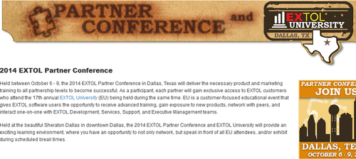 EXTOL Partner Conference 2014 in Dallas