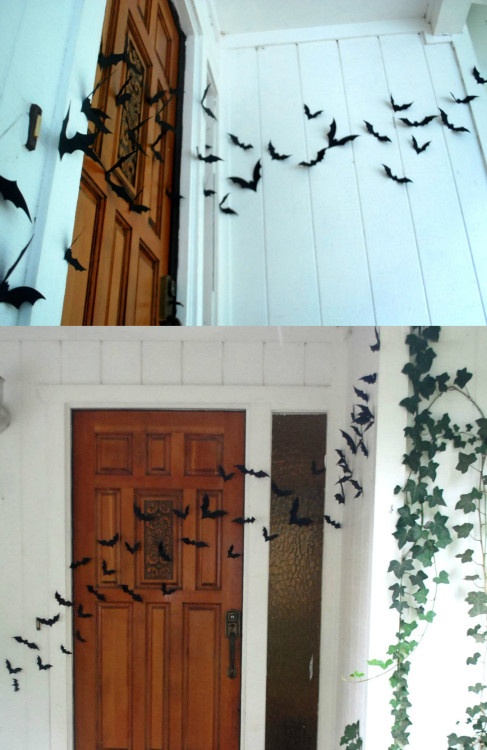 Porn photo sosuperawesome:  3D Wall Bats, Leaves and