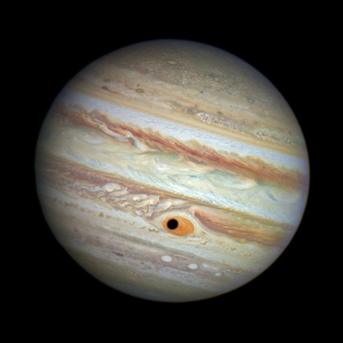 Shadow of the moon Ganymede on the Great Red Spot of JupiterCredit: NASA, ESA, and A. Simon (Goddard