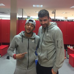 fzneymar:  Neymar Jr. &amp; Gerard Piqué (20.01.2015)  Photo by @neymarjr via instagram