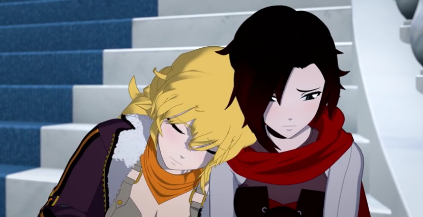 Край руби. RWBY Strawberry Sunrise. RWBY Нео и Синдер. RWBY саммер. Ruby Rose and yang Xiao.