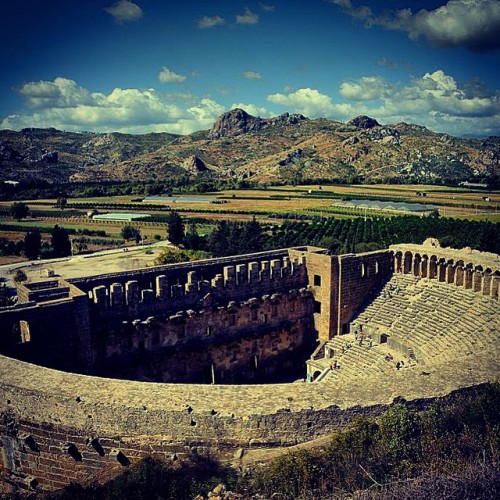 Roman theatre in Aspendos, built in 155 AD. by the Greek architect Zenon. Theatre has been preserved