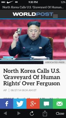 hvnlydaze:  You know your country sucks when North Korea calls it out…smfh