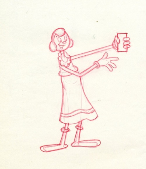 Animation drawings from a 1970s Popeye commercial for Start. It must be one of the rare instances wh