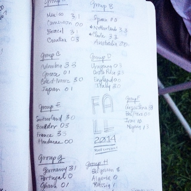 This soccer stuff is serious business. #worldcup2014 #notes