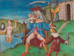 deathandmysticism:  Cronus castrating Uranus, late 15th century or early 16th century