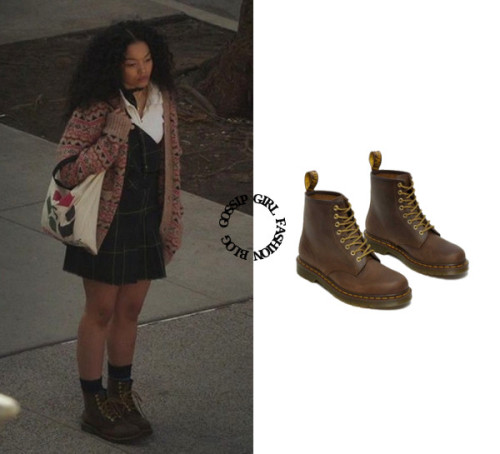 Who: Whitney Peak as Zoya LottWhat: Dr. Martens 1460 Crazy Horse 8-Eye Boots - $150.00. And HERE for