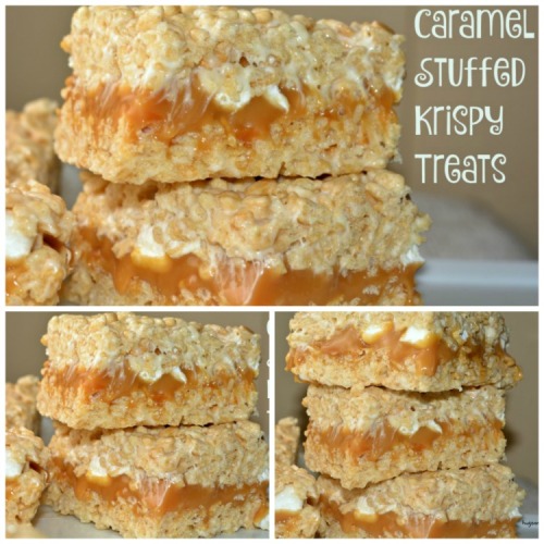 iamthatonewholovestoeat:  Caramel Stuffed Krispy Treats 