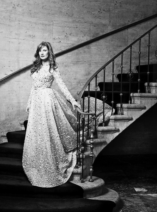 Jessica Chastain. Photography by David Slijper. Styled by Leith Clark. For Harper’s Bazaar