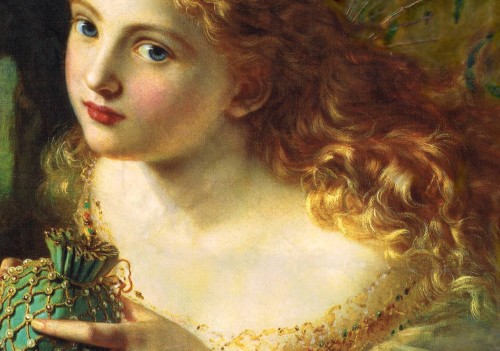 Sophie Anderson, Take the Fair Face of Woman, and Gently Suspending, With Butterflies, Flowers, and 
