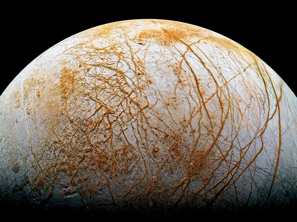 spaceexp: The frozen, fissured surface of Jupiter’s moon Europa, seen here in a