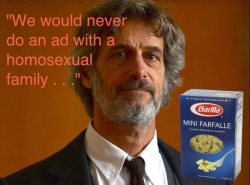 owl-not-lark:  upenders:  Big shout out to pasta companies that are not Barilla.  After the head of Barilla made some anti-gay remarks, its pasta competitors released these ads making it clear that they support ALL pasta lovers.   The Bertolli ad shows