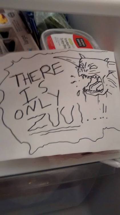 There.  That should eliminate any temptation for my roommates to steal my food…~Zora