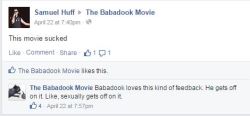 creepycollector:Saw this gem on the Babadook Facebook page. I seriously love whoever’s running it xD