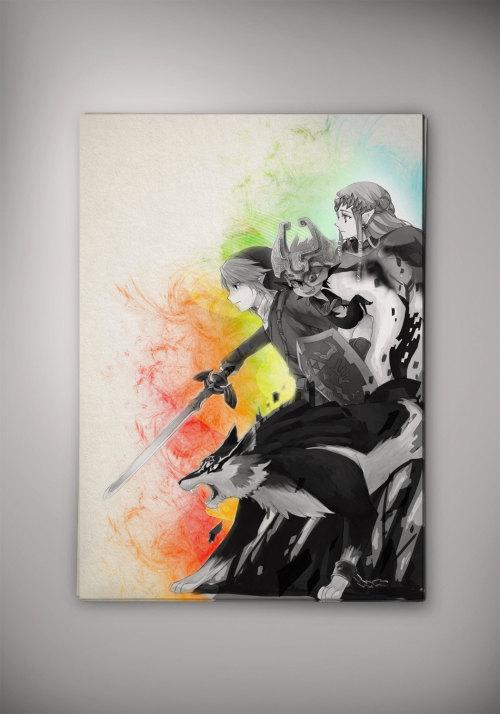 canvaspaintings:  Wolf LinkPrincess  Midna Zelda Legend of Zelda Game Watercolor Poster Gift Art  No171 by EpicShoppe (7.00 USD) http://ift.tt/1sMaPHJ