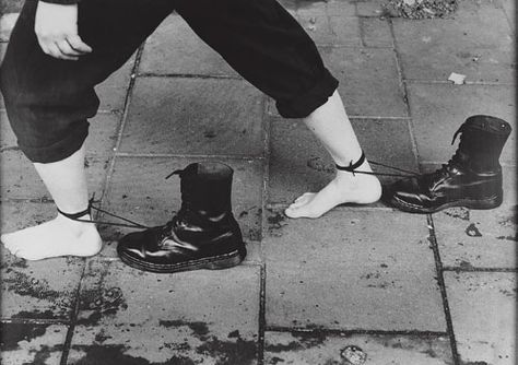 uncoolgallery: Mona Hatoum | Roadworks (performance-still), 1985.