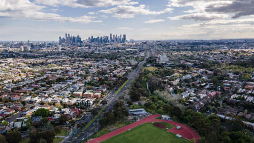 Melbourne CBD Skyline From Bill Lawry Oval, NorthcotePhoto by Philip Mallis.This picture was taken i