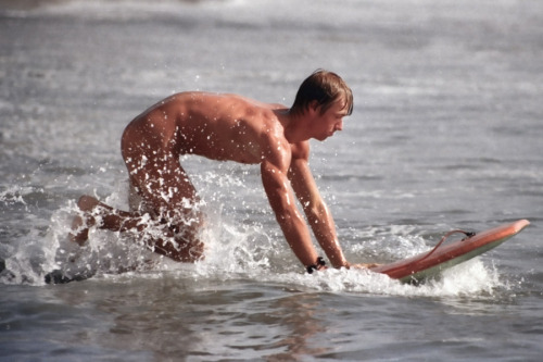 Cory and his boogie board, Black&rsquo;s Beach, 1993, from fullframsensors’ collection of 