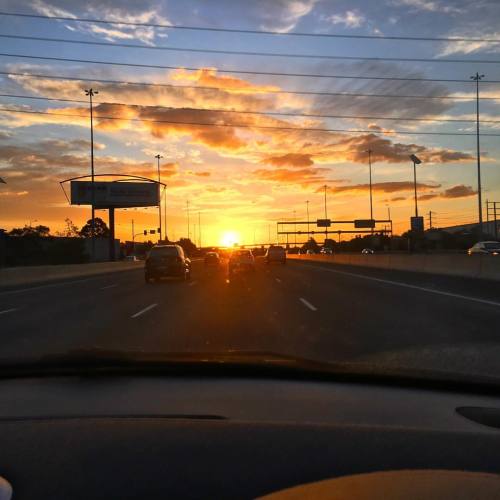 The only good part about working an 11 hour day is that I got to drive into this amazing sunset tonight :) (at West Gate Freeway)