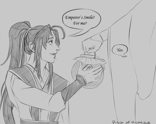 Had to draw out this panel from the story line. So priceless that Wei Wuxian was given the two jars 