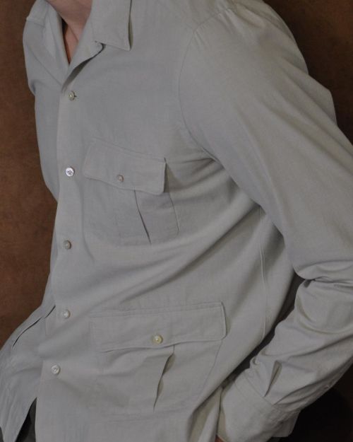 #safarishirtHistoric shirt model made of soft Italian chambray cotton. Originally designed for saf