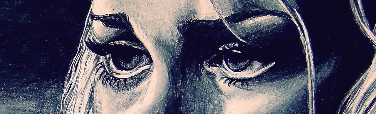 cleozora:  Billie Piper / Rose Tyler -  eyes in watercolour / pencil 