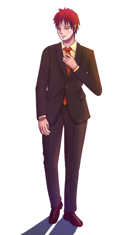 redraw of akashi in a suit that i did FIVE years ago omggg you can find it here. T_T omgfgdfkm pleas