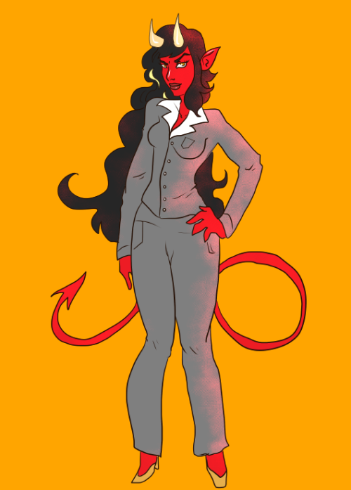Commission for nthsnowflake. The Devil as a businesswoman in a nice suit. I&rsquo;m always happy to 