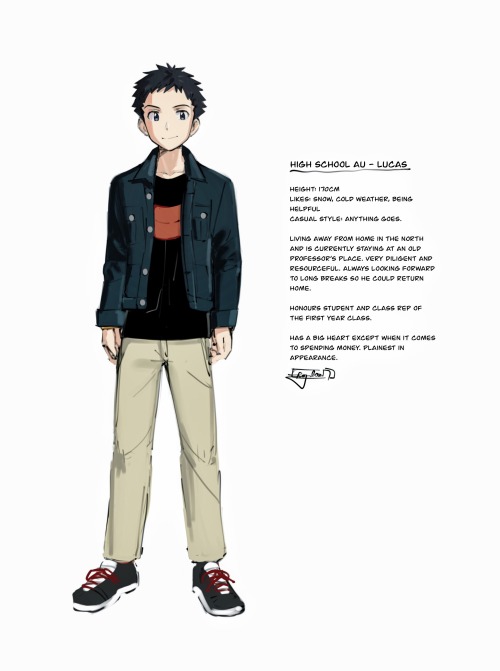 (High school AU) Character profile - Lucas