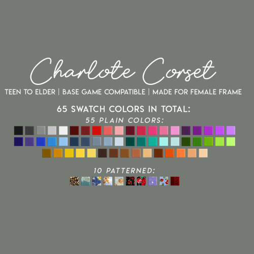 CHARLOTE CORSET A romantic and very cute corset with a new and more complete color palette.TEEN TO E