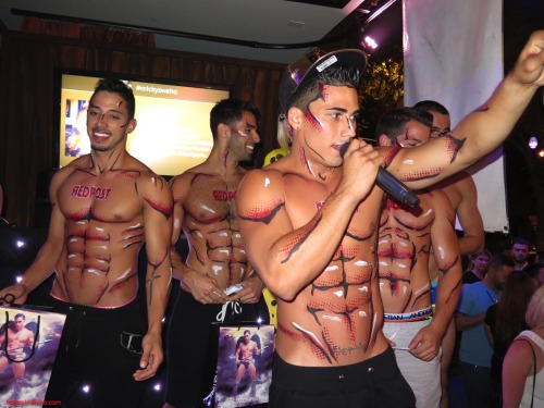 wehonights:  RedPostApp Night at Mickys in West Hollywood with the Andrew Christian models