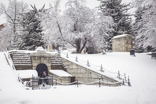 Snowy Mount Olivet Cemetery in Salt Lake City