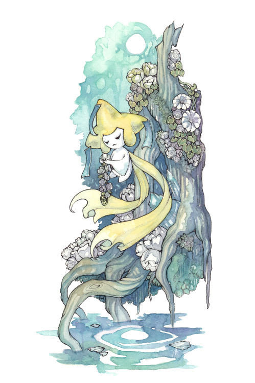 albloo:I adore Jirachi. I’ve had an itch to draw and watercolor him for a long time.