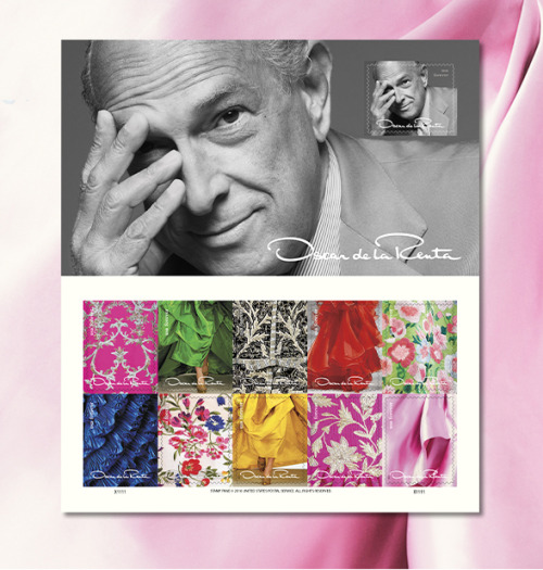 Today marks a historical moment for Oscar de la Renta’s legacy. The U.S. Postal Service launch