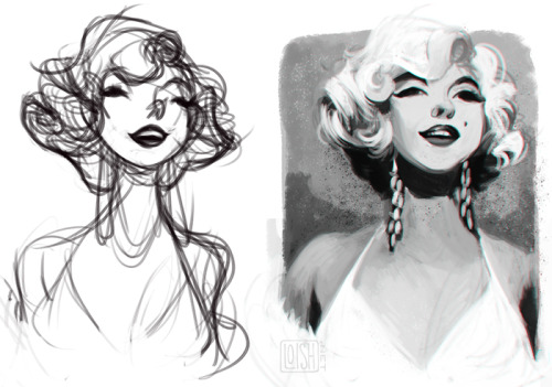 just trying out some new brushes! featuring marilyn monroe ofc.