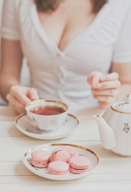 French tea with macarons (by Kate Morozova).